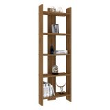 Libreria Marrone Rovere 5 Ripiani Installazione Libera 52x23x149h cm, Struttura Verticale - Verbania
