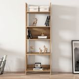 Libreria Marrone Rovere 5 Ripiani Installazione Libera 64x30x180h cm, Struttura Verticale - Mantello