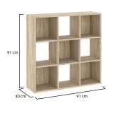 Libreria Marrone Rovere 6 Ripiani Installazione a Terra 91x30x91h cm, Struttura Verticale - Liga