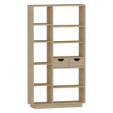 Libreria Marrone Rovere 8 Ripiani 2 Cassetti 80x25x189h cm, Installazione Libera - Imer