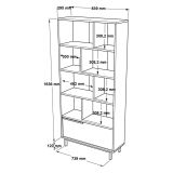 Libreria Marrone Rovere 8 Ripiani Un'anta 84x30x176h cm, Installazione Libera - Seneghe