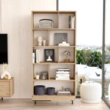 Libreria Marrone Rovere 8 Ripiani Un'anta 84x30x176h cm, Installazione Libera - Seneghe