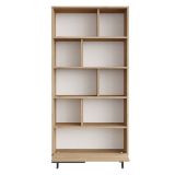 Libreria Marrone Rovere 8 Ripiani Un'anta 84x30x176h cm, Installazione Libera - Seneghe