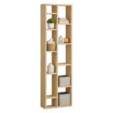 Libreria Marrone Rovere 9 Ripiani Installazione Libera 45x20x150h cm, Struttura Verticale - Mortara
