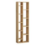 Libreria Marrone Rovere 9 Ripiani Installazione Libera 45x20x150h cm, Struttura Verticale - Mortara