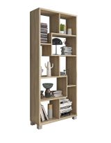 Libreria Marrone Rovere Cassetti 8 Ripiani 68x25x161h cm, - Veniano
