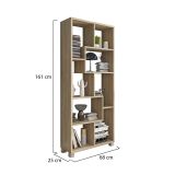 Libreria Marrone Rovere Cassetti 8 Ripiani 68x25x161h cm - Veniano
