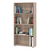 Libreria Marrone Rovere Grigio 3 Ripiani Installazione a Terra 70x24.5x142h cm, Sfumatura Colore Struttura Rovere Grigio - Prisco