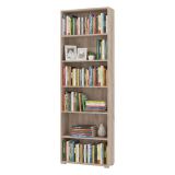 Libreria Marrone Rovere Grigio 5 Ripiani Installazione a Terra 70x24.5x211.5h cm, Sfumatura Colore Struttura Rovere Grigio - Pramollo