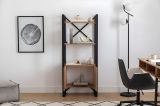 Libreria Marrone Rovere Nero 2 Ripiani 2 Ante 64x32x160h cm, Installazione Libera - Cicciano