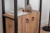 Libreria Marrone Rovere Nero 2 Ripiani 2 Ante 64x32x160h cm, Installazione Libera - Cicciano