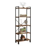 Libreria Marrone Rovere Nero 4 Ripiani Installazione Libera 30x156x60h cm, Utilizzabile Come Divisorio Locale - Pocenia