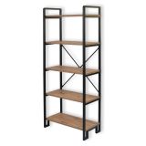 Libreria Marrone Rovere Nero 4 Ripiani Installazione Libera 30x156x60h cm, Utilizzabile Come Divisorio Locale - Pocenia