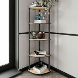 Libreria Marrone Rovere Nero 4 Ripiani Installazione Libera 34x34x139h cm, Sfumatura Colore Struttura Rovere - Sessanio