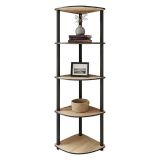 Libreria Marrone Rovere Nero 4 Ripiani Installazione Libera 34x34x139h cm, Sfumatura Colore Struttura Rovere - Sessanio