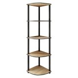 Libreria Marrone Rovere Nero 4 Ripiani Installazione Libera 34x34x139h cm, Sfumatura Colore Struttura Rovere - Sessanio