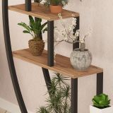 Libreria Marrone Rovere Nero 4 Ripiani Installazione Libera 85x35x180h cm, Utilizzabile Come Divisorio Locale - Luras