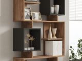 Libreria Marrone Rovere Nero Antracite 8 Ripiani Installazione Libera 90x25x172h cm, Sfumatura Colore Struttura Rovere - Cergnago