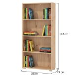 Libreria Marrone Rovere Nodi 3 Ripiani Installazione a Terra 70x24.5x142h cm, Sfumatura Colore Struttura Rovere Nodi - Prisco