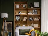 Libreria Marrone Rovere Nodi 5 Ripiani Installazione a Terra 70x24.5x211.5h cm, Sfumatura Colore Struttura Rovere Nodi - Pramollo