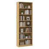 Libreria Marrone Rovere Nodi 6 Ripiani Installazione a Terra 80x33x234h cm, Struttura Verticale - Lika
