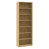 Libreria Marrone Rovere Nodi 6 Ripiani Installazione a Terra 80x33x234h cm, Struttura Verticale - Lika