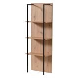 Libreria Marrone Rovere Nodi Nero 3 Ripiani Installazione a Terra, Sospesa 50x28x137.5h cm, Colore Struttura Nero - Cimolais