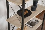Libreria Martone, Scaffale da ufficio, Mobile portalibri, Biblioteca, 90x34 h180 cm, Beige e Nero