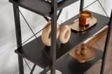 Libreria Martone, Scaffale da ufficio, Mobile portalibri, Biblioteca, 90x34 h180 cm, Nero