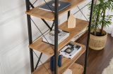 Libreria Martone, Scaffale da ufficio, Mobile portalibri, Biblioteca, 90x34 h180 cm, Pino e Nero