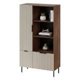 Libreria Mazze, 165x42 h90 cm, Noce e Beige