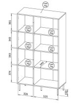 Libreria Mazze, 165x42 h90 cm, Noce e Beige