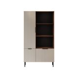 Libreria Mazze, 165x42 h90 cm, Noce e Beige