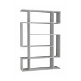 Libreria Melpomene, Scaffale da ufficio, Mobile portalibri, Biblioteca, 110x26 h161 cm, Bianco