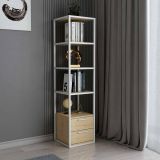 Libreria minimal bianca e rovere 39x169h cm - Arsim