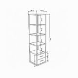 Libreria minimal bianca e rovere 39x169h cm - Arsim