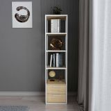 Libreria minimal bianca e rovere 39x169h cm - Arsim