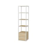 Libreria minimal bianca e rovere 39x169h cm - Arsim