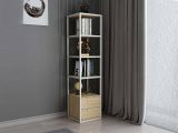 Libreria minimal bianca e rovere 39x169h cm - Arsim
