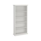 Libreria Mireille, Scaffale da ufficio, Mobile portalibri, Biblioteca, 96x37 h201 cm, Bianco