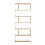 Libreria Misma, Scaffale da ufficio multiuso, Mobile biblioteca portalibri a 6 ripiani, 80x25h190 cm, Rovere