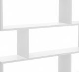 Libreria Misone, Scaffale da ufficio multiuso, Mobile biblioteca portalibri a 3 ripiani, 110x25h96 cm, Bianco lucido