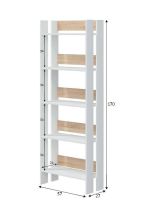 Libreria moderna bianca lucida e rovere 57x170h cm - Haruki