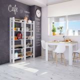 Libreria moderna bianca lucida e rovere 57x170h cm - Haruki