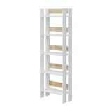 Libreria moderna bianca lucida e rovere 57x170h cm - Haruki