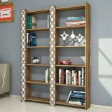 Libreria moderna noce e bianca 124x170h cm - Vele