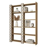 Libreria moderna noce e bianca 124x170h cm - Vele