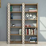 Libreria moderna noce e bianca 124x170h cm - Vele