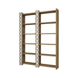 Libreria moderna noce e bianca 124x170h cm - Vele