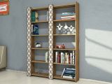 Libreria moderna noce e bianca 124x170h cm - Vele